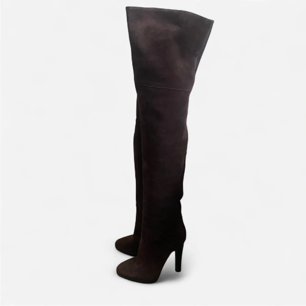 Giuseppe Zanotti Leather Suede Thigh High Stilleto Brown Boots in EU 36 US 6